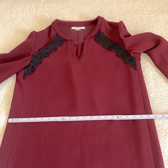 Gerard Darel Lace Detail Shift Dress Burgundy Size 40 (US 8) - Picture 6 of 10